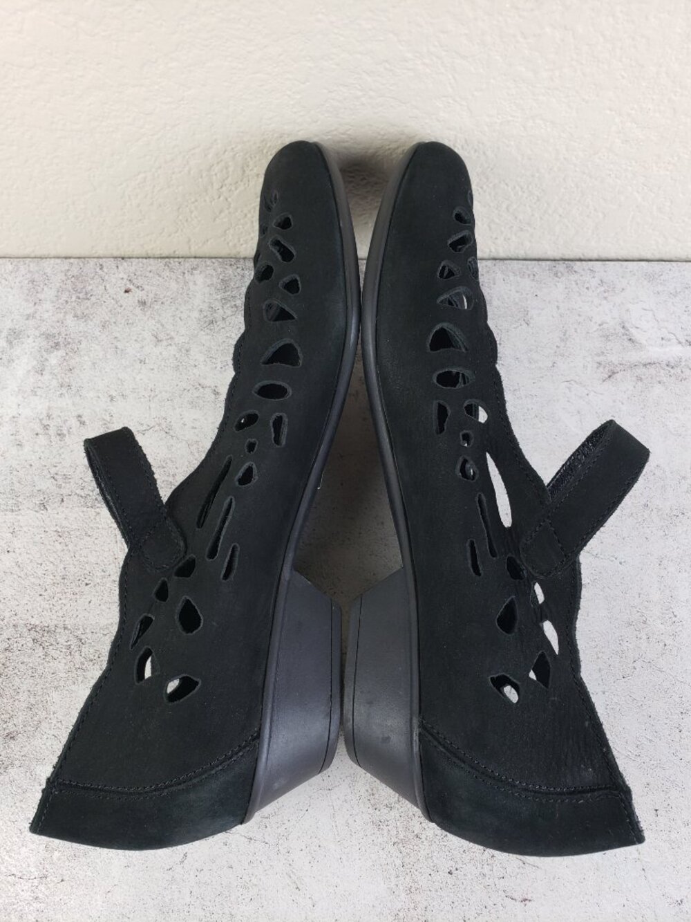 Mephisto Perforated Shoes Mary Janes Black Leather Nubuck Comfort Shoe size 9 - Picture 7 of 12